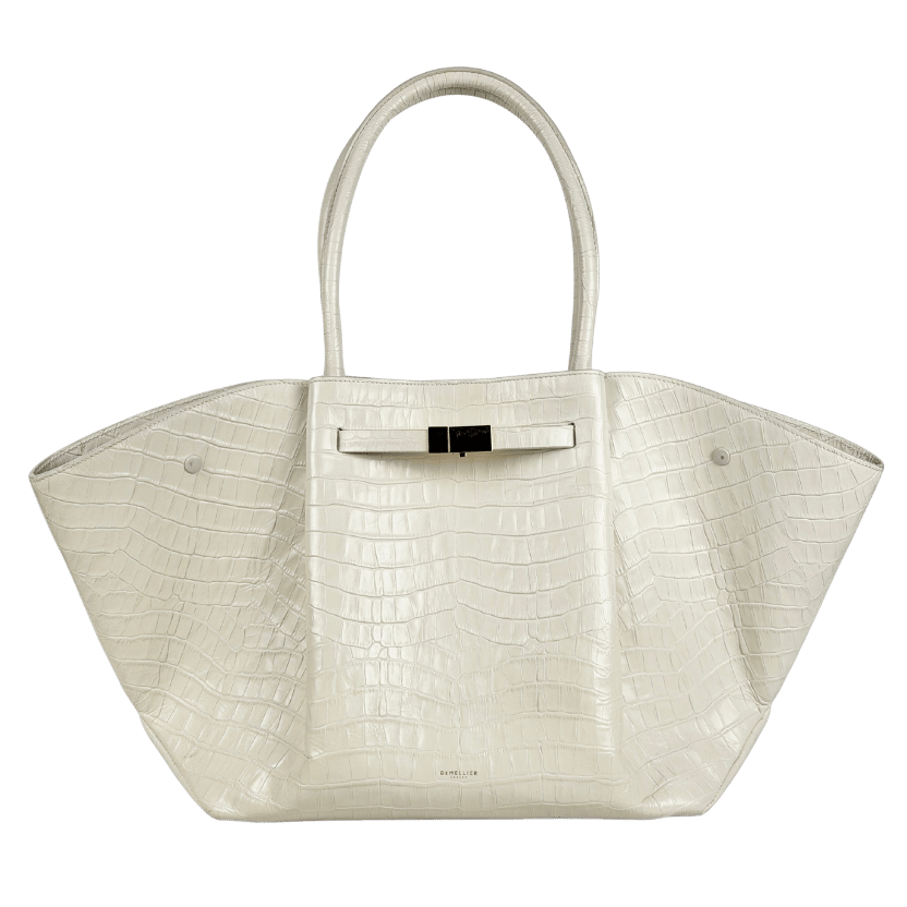 DEMELLIER LONDON Cream New York Croc-effect Leather Tote Bag - Wholesale budget from Reliked, United Kingdom