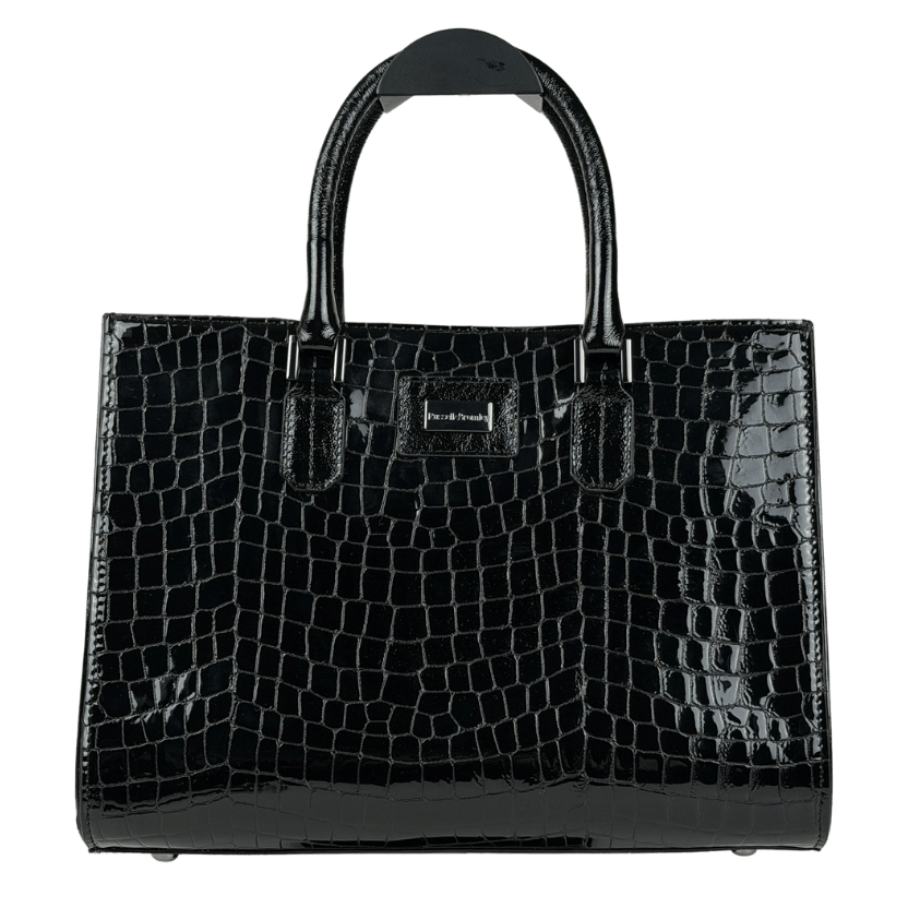 Russell & Bromley Black Patent Croc Leather Tote Bag With Inner Pouch & Crossbody Strap One Size - Wholesale budget from Reliked, United Kingdom