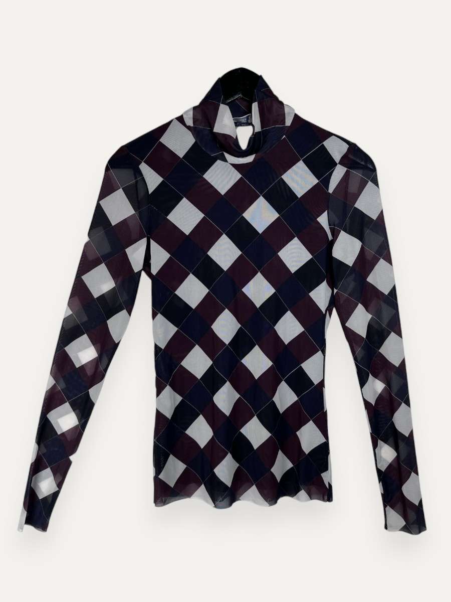 Burgundy & White Long Sleeve Top - Wholesale boho from ReRobe, Sweden
