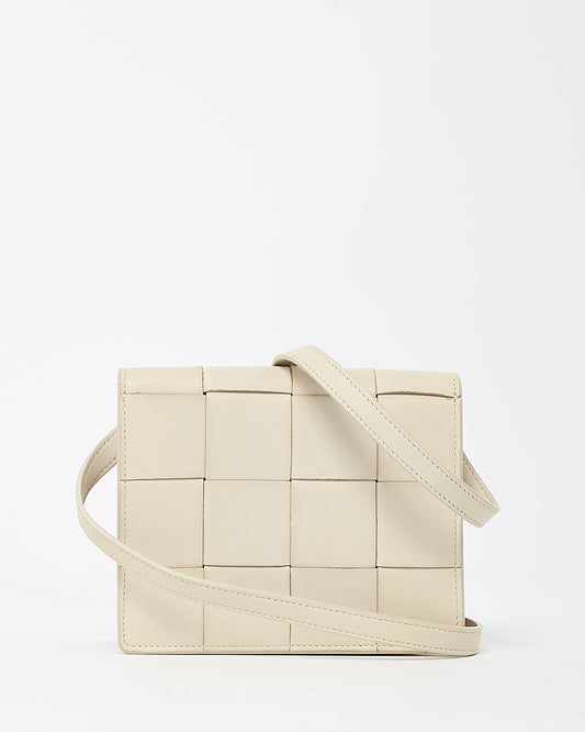 Bottega Veneta White Intrecciato Leather Mini Square Cassette Crossbody Bag - Wholesale accessories from RETYCHE, Canada