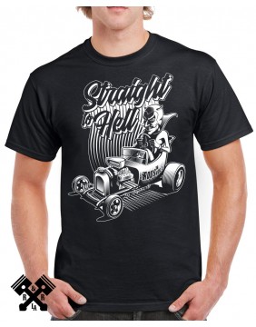 Camiseta Straight to Hell Negro - Wholesale boho from Rods ‘N’ Roll, Spain