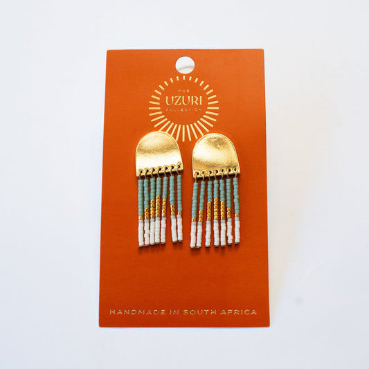 STUD FRINGE - SAGE GREEN - Wholesale accessories from Roshell Designs, South Africa