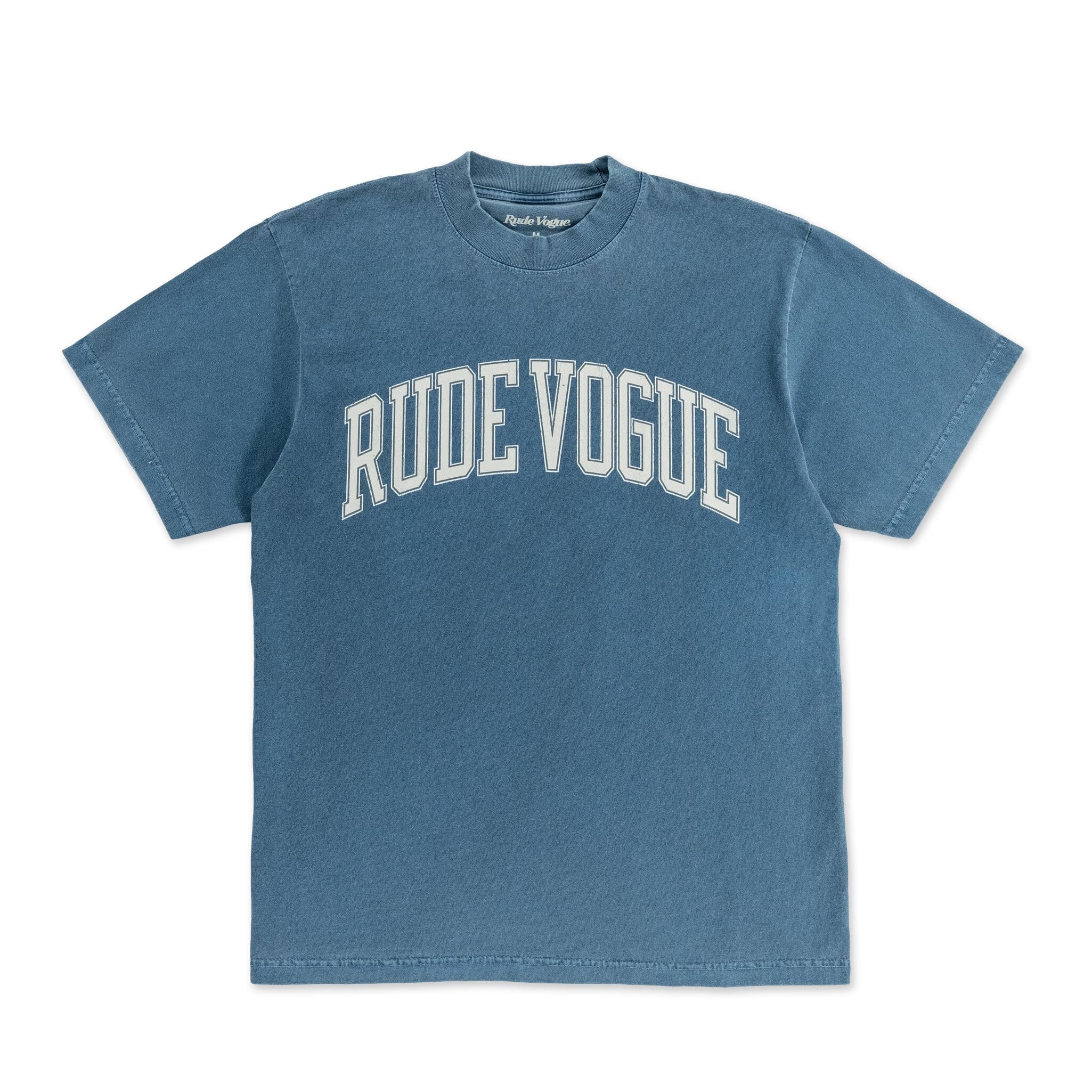 COLLEGIATE TEE - VINTAGE BLUE - Wholesale accessories from RUDE VOGUE, United States