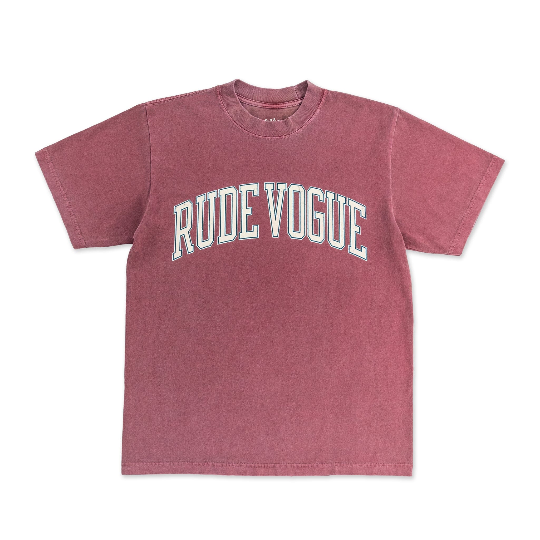 COLLEGIATE TEE - VINTAGE RED - Wholesale accessories from RUDE VOGUE, United States