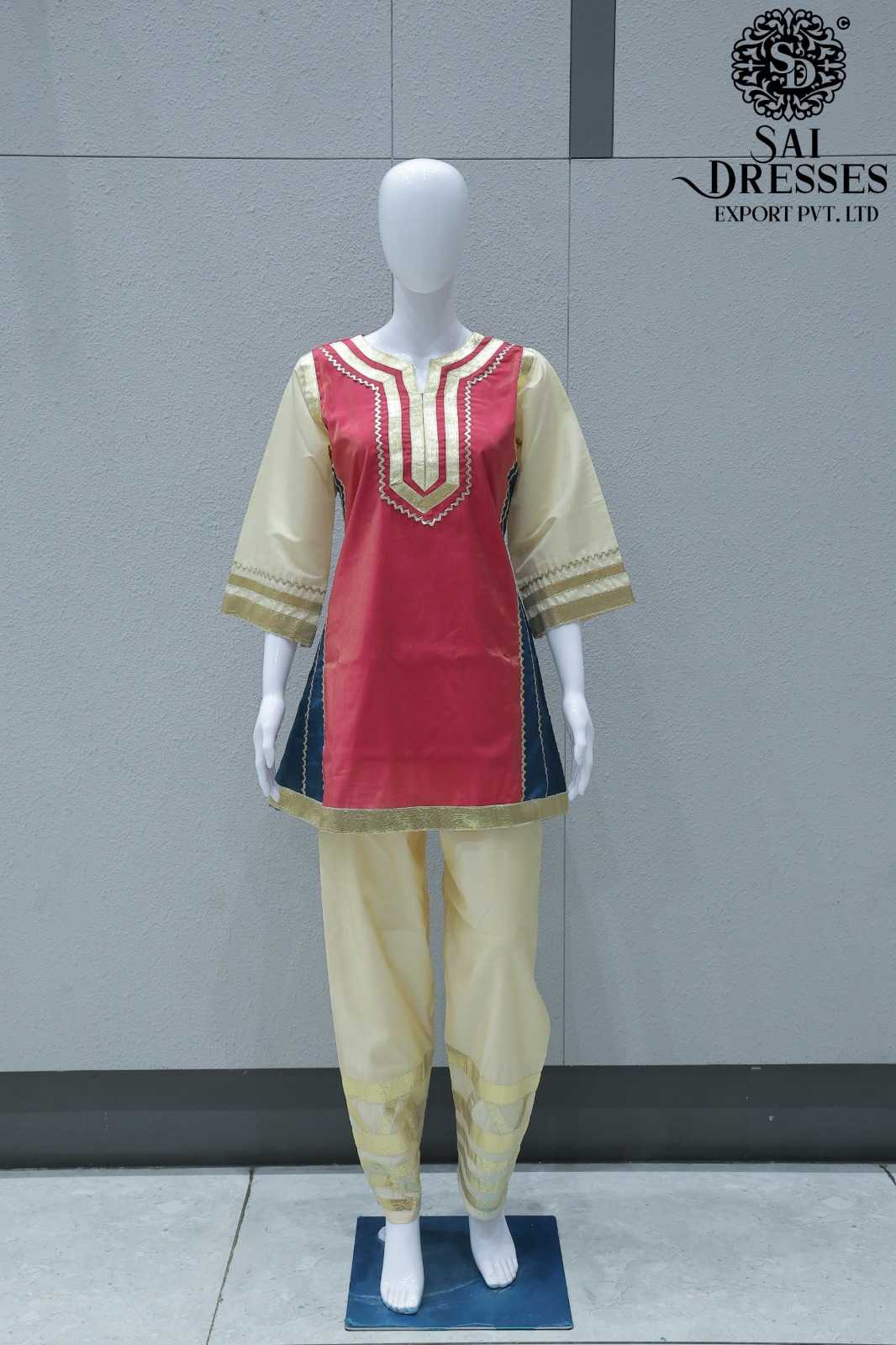 ROSE PINK KURTI PANT SET - Wholesale boho from Sai Dresses, India