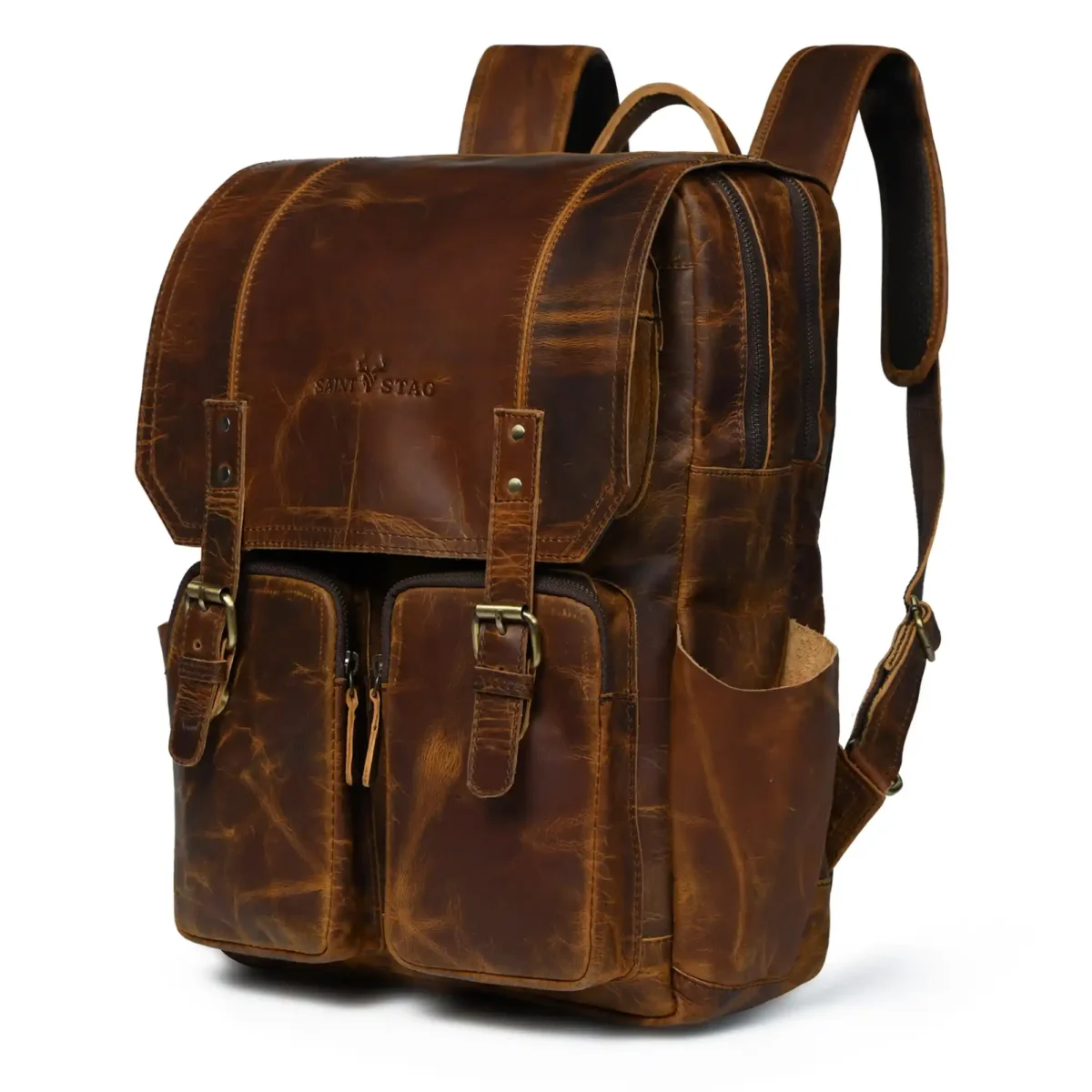 Vintage Leather Backpack – Ultimate Companion Vintage Backpack - Wholesale bags from Saint Stag, 