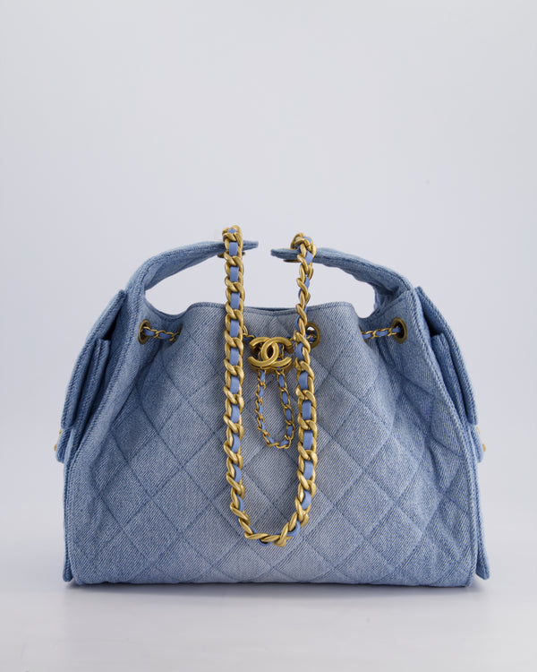 Chanel Denim 25 Small Handbag with Antique Gold Hardware - Wholesale accessories from Sellier Knightsbridge, United Kingdom