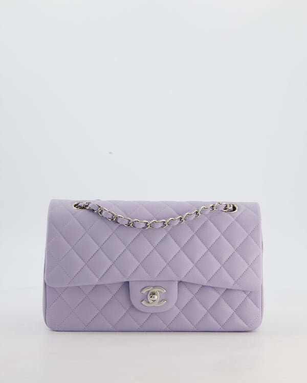 Chanel Pastel Lilac Medium Classic Double Flap Bag in Caviar Leather with Silver Hardware - Wholesale accessories from Sellier Knightsbridge, United Kingdom