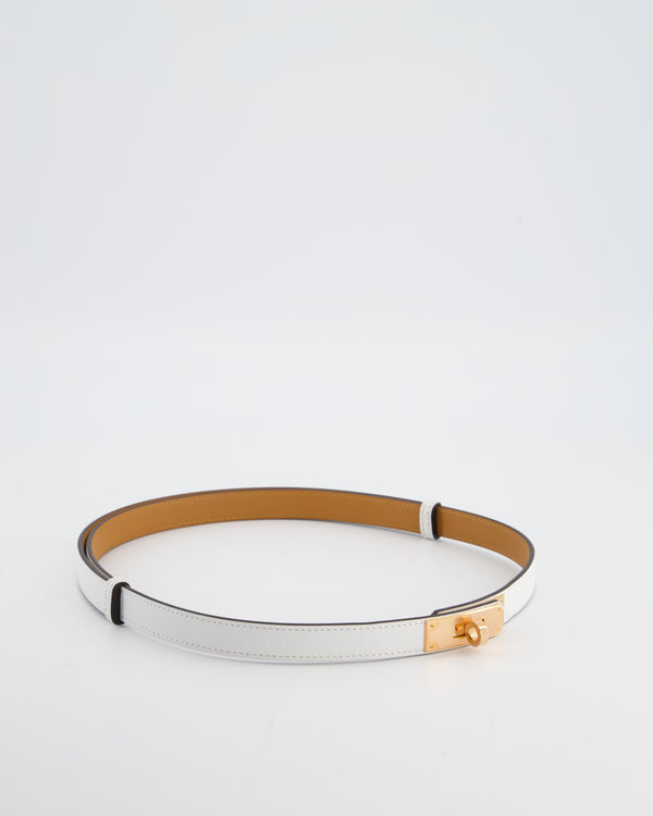 Hermès Kelly 18 Belt in Blanc Epsom Leather with Rose Gold Hardware RRP £990 - Wholesale accessories from Sellier Knightsbridge, United Kingdom