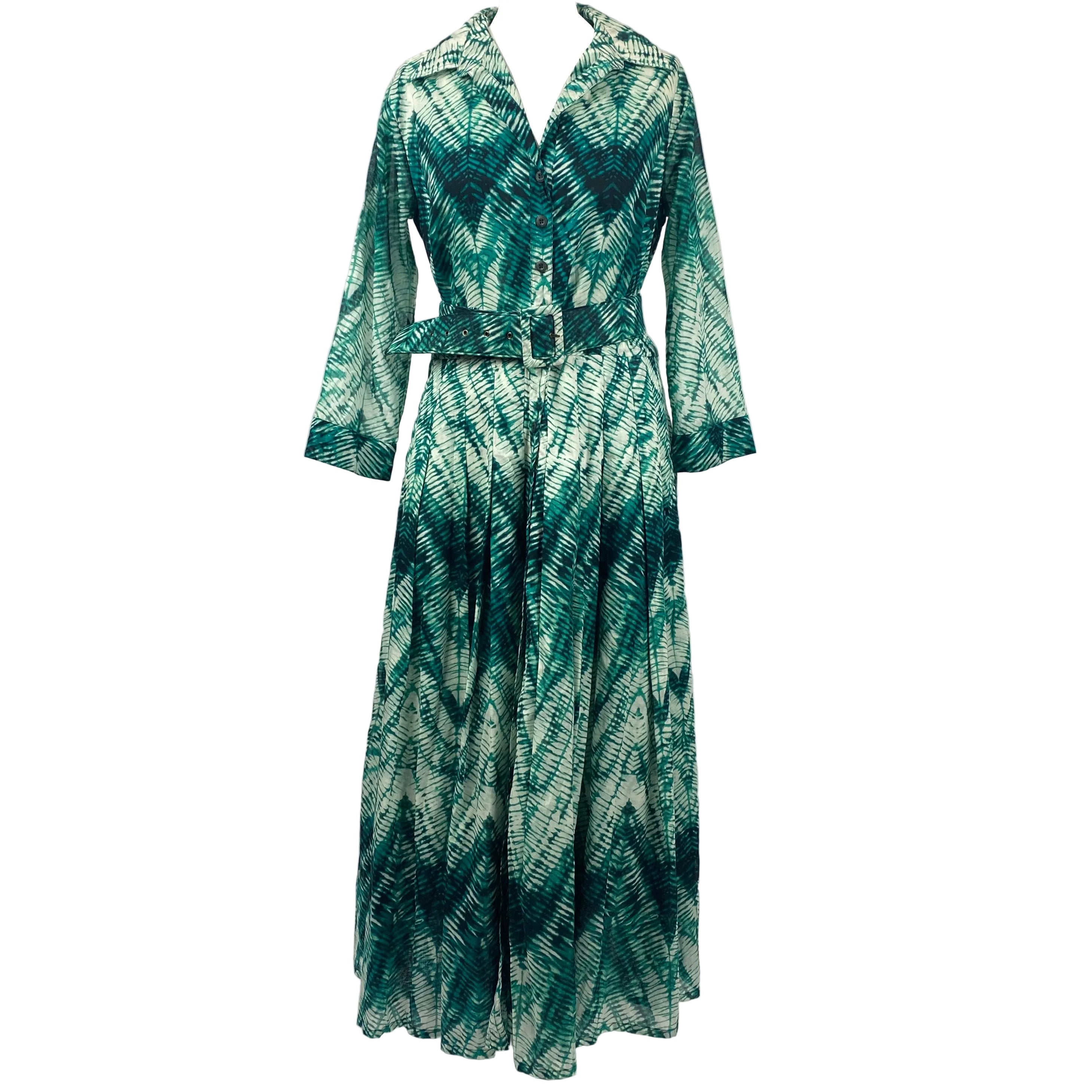 Samantha Sung New £781 Jade Chevron Audrey Shirt Dress L - Wholesale designer from Shonamac, United Kingdom