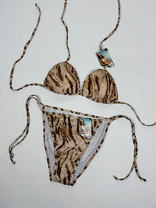 Beige animal print low rise bikini set (M/L) - Wholesale 00s from SK VINTAGE, France