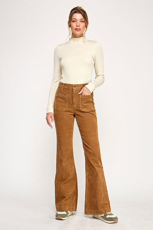 HIGH RISE FLARE JEANS IN CAMEL - Wholesale casual from Sneak Peek Denim, United States