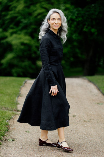 Frida – Linen Dress with Shirt Collar - Wholesale boho from Son de Flor, Lithuania