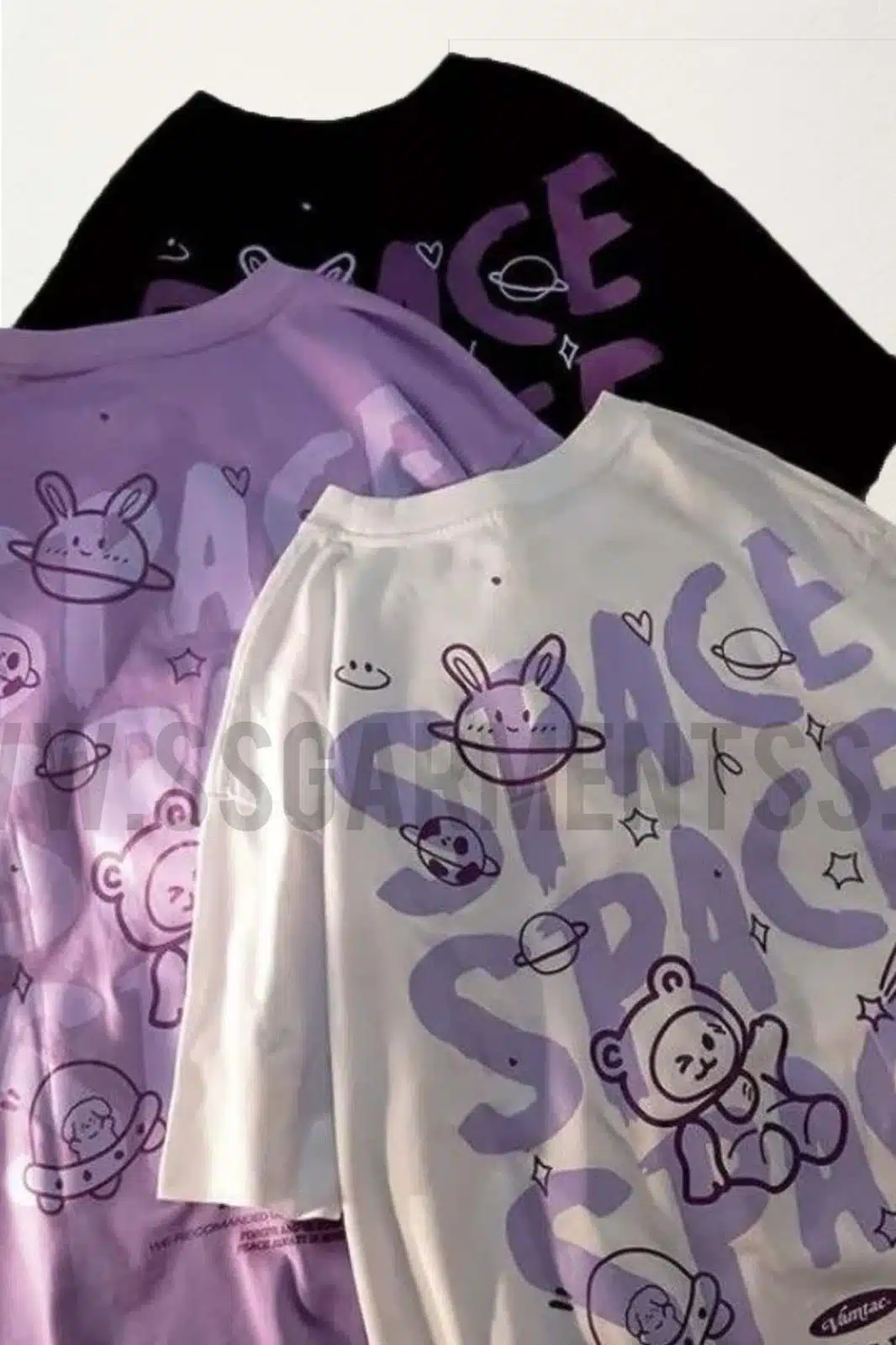 Pack of 3 Space tshirts Fashion Short Sleeve - Wholesale budget from SS Garments, Pakistan