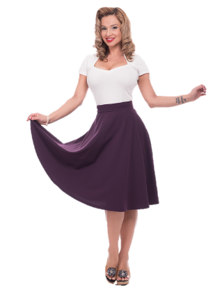 Pocket High Waist Thrills Skirt in Plum - Wholesale accessories from Steady Clothing, United States
