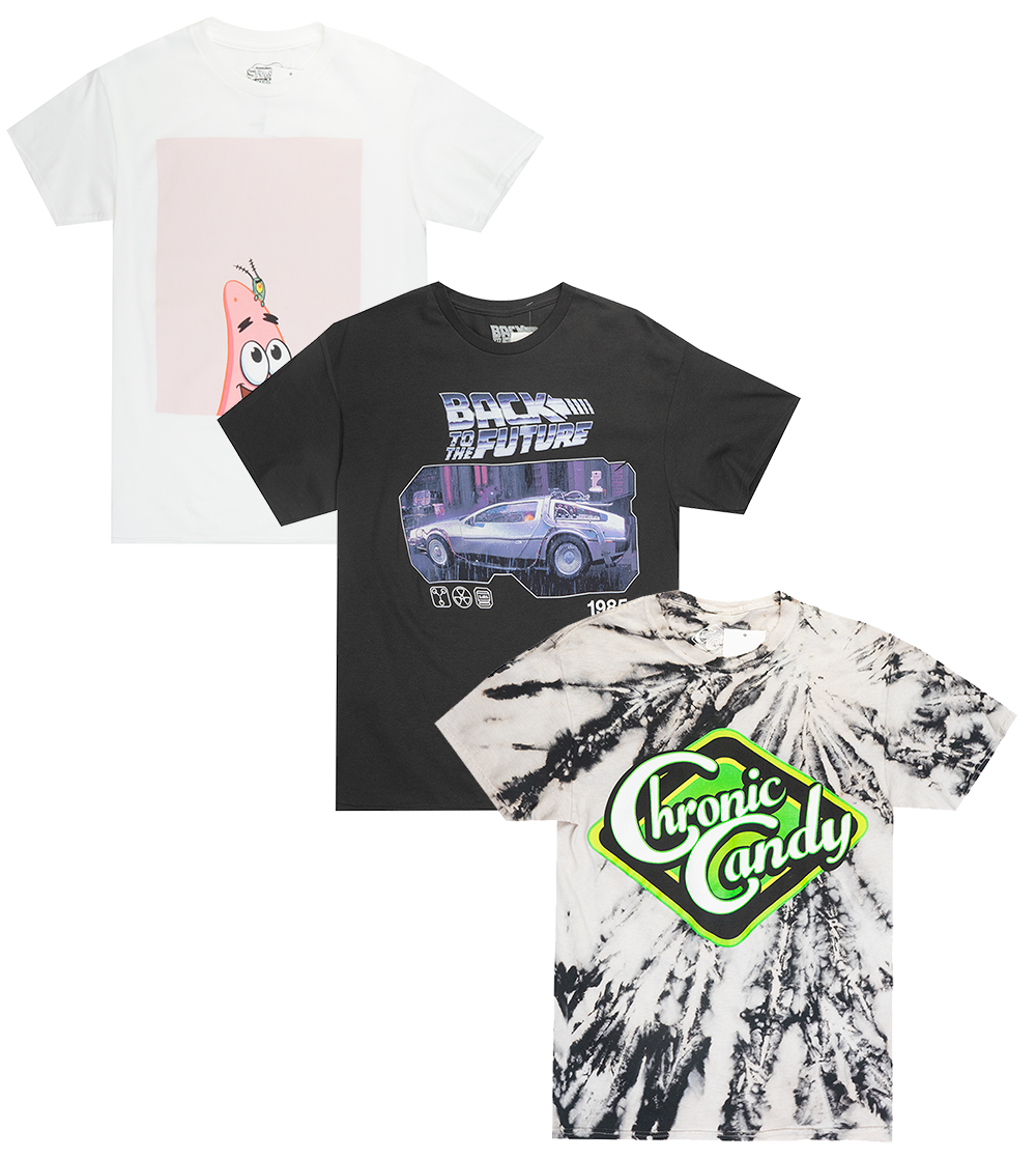 Licensed Assorted Graphic T-Shirt Assortment - 2LCSST0625 - Wholesale casual from Steal Deal Inc., United States