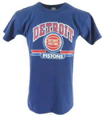 Vintage 80s Detroit Pistons Champion T-Shirt - Wholesale budget from The Clothing Vault, United States