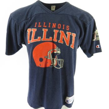 Vintage 80s Illinois University Jersey T-Shirt - Wholesale budget from The Clothing Vault, United States