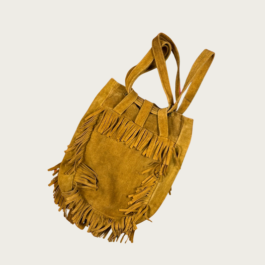 Vintage Suede Fringe Bag - Wholesale accessories from The Clothing Warehouse, United States