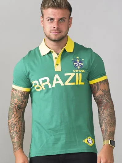 SILVA-D555 Brazil Football Polo Shirt - Wholesale casual from The Duke Clothing Co., United Kingdom