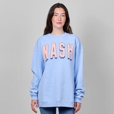NASH Shadow Puff Crewneck [Blue] - Wholesale accessories from The Nash Collection, United States