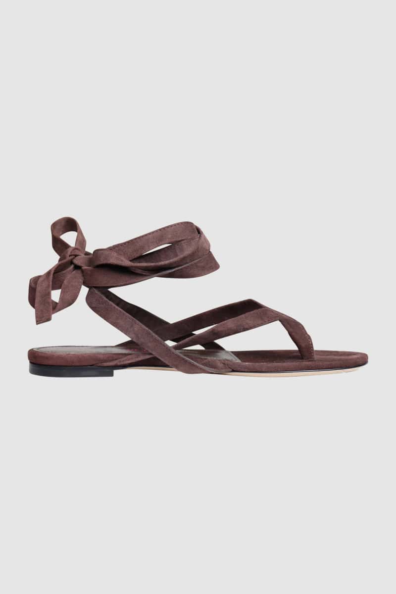 Beth Suede Ankle Wrap Flats - Wholesale designer from The Preloved Closet, Australia