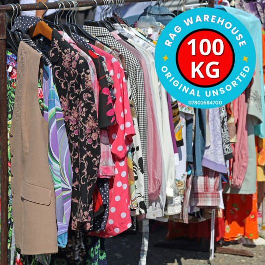 Wholesale Second Hand Clothing 100kg Parcel – Mixed UK Labels & Styles - Wholesale budget from The Rag Warehouse, United Kingdom