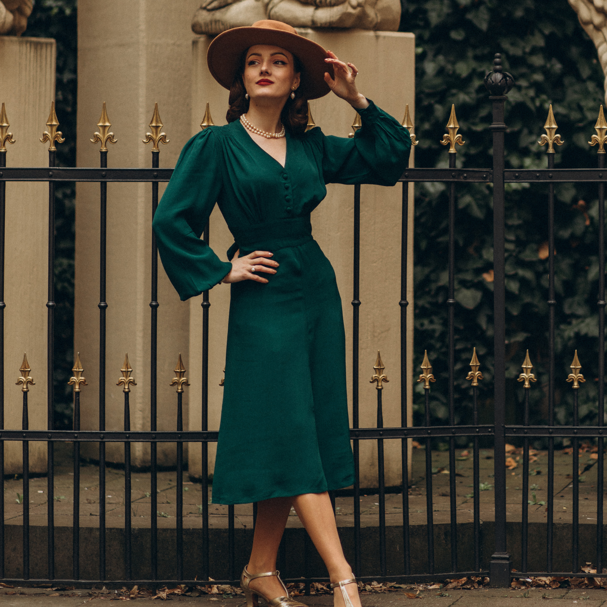 Ava Dress in Hampton Green - Wholesale boho from The Seamstress of Bloomsbury, United Kingdom