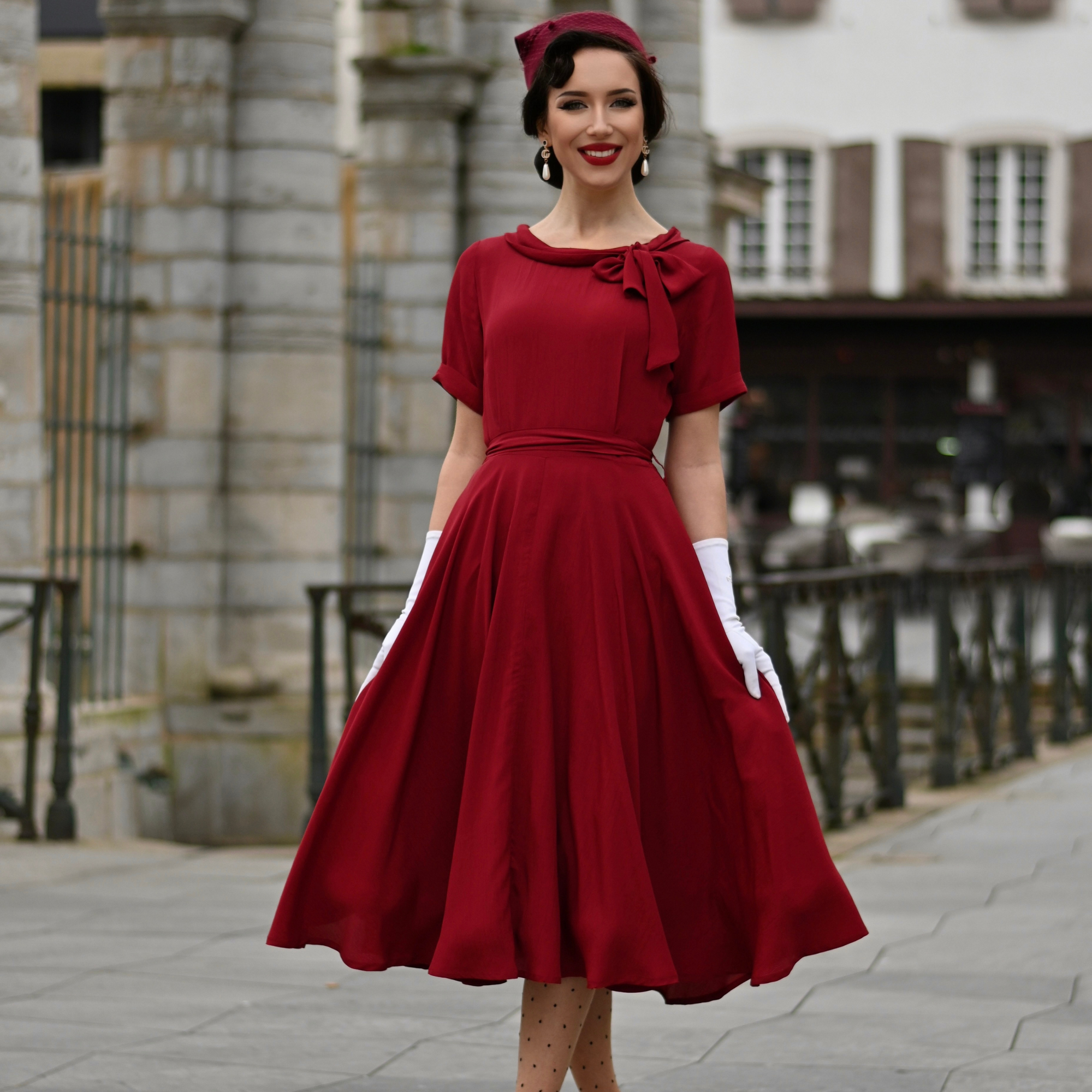 Cindy Dress in Windsor Wine - Wholesale boho from The Seamstress of Bloomsbury, United Kingdom