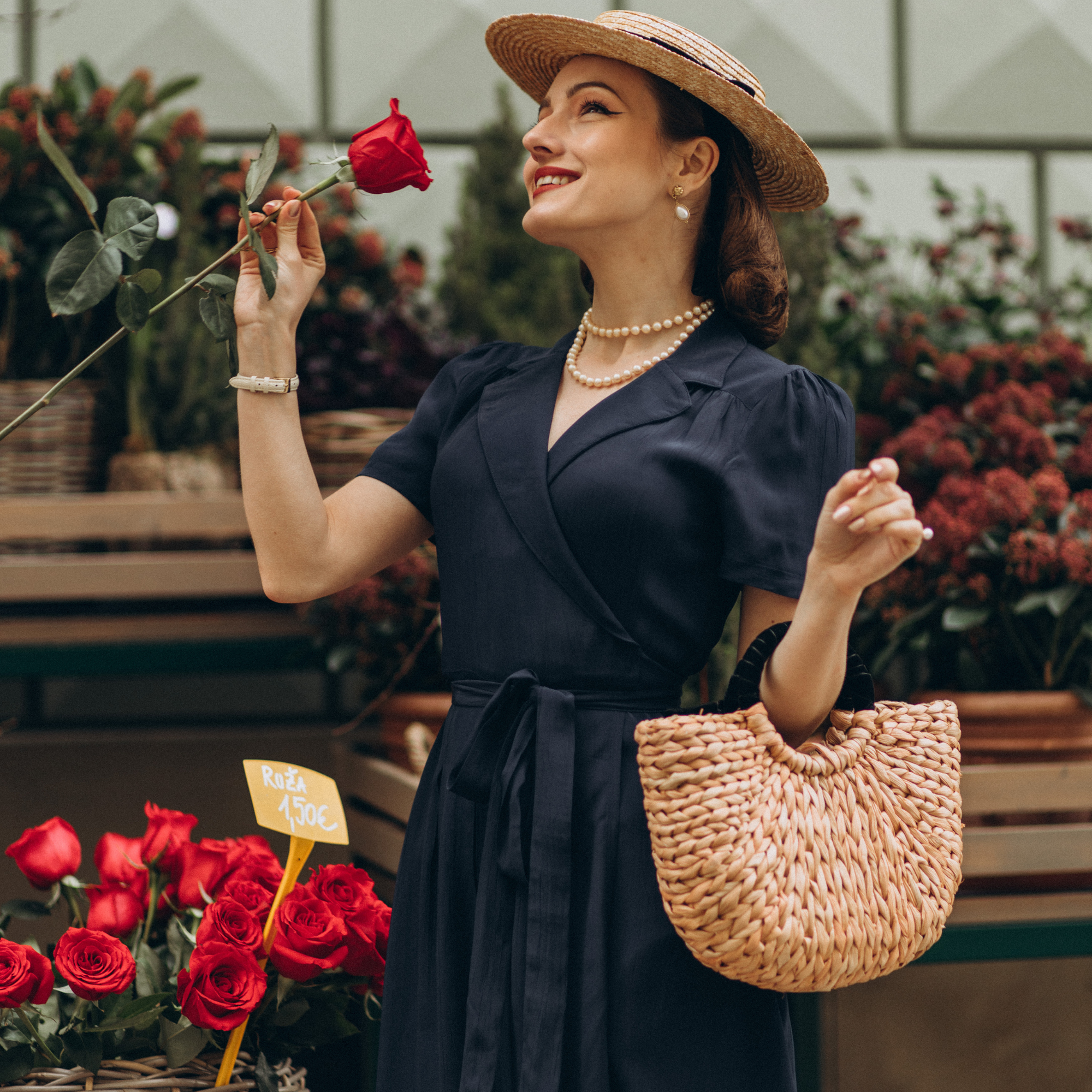 Peggy Wrap Dress in French Navy - Wholesale boho from The Seamstress of Bloomsbury, United Kingdom