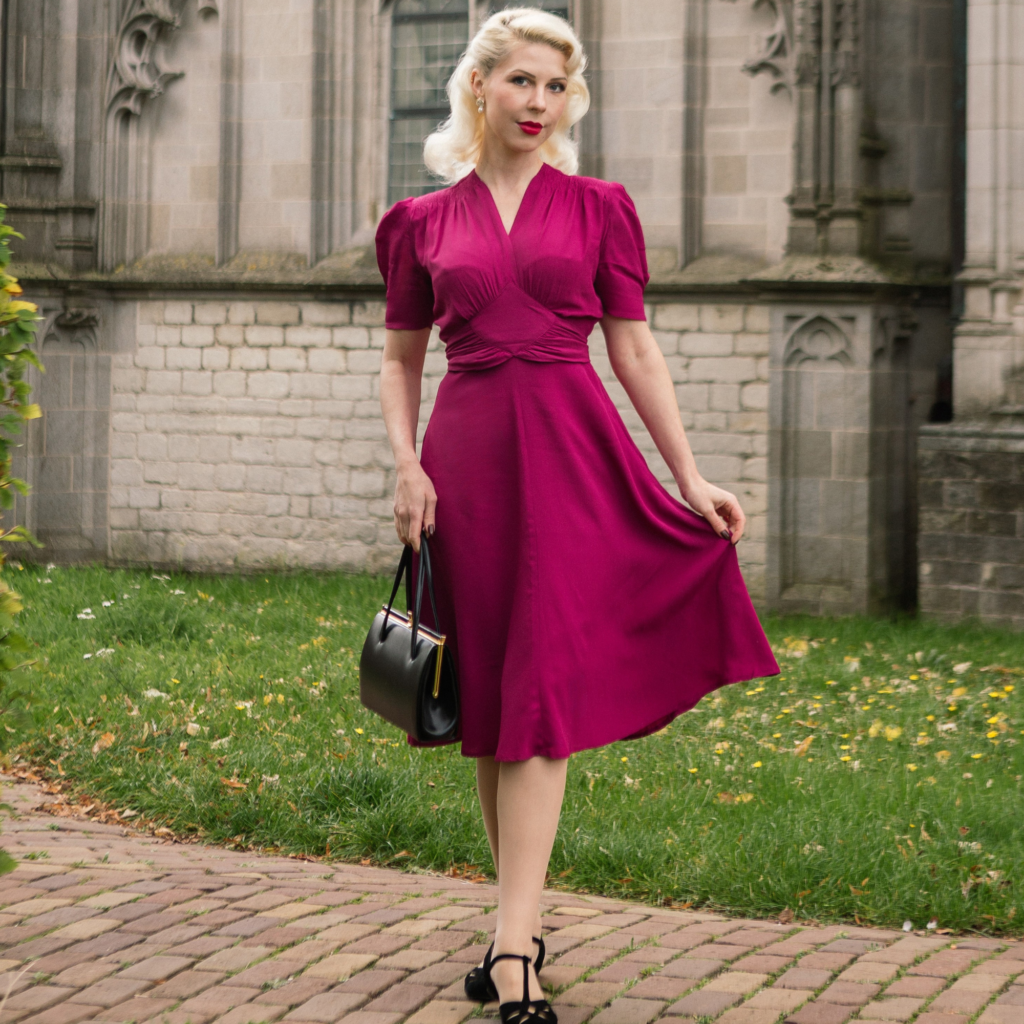 Ruby Dress in Mulberry - Wholesale accessories from The Seamstress of Bloomsbury, United Kingdom