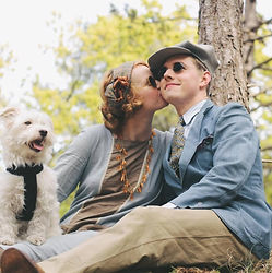 Cute Couple With Dog Dressed In Vintage - Wholesale boho from The Vintage HQ, United Kingdom