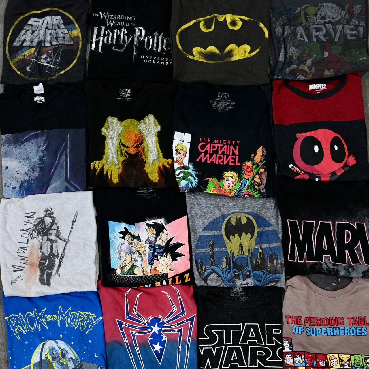 Wholesale TV/Movie & Cartoon T-Shirts (10 Pieces) - Wholesale denim from Thrift Vintage Fashion, United States