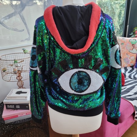 Evil Eye Sequin Bomber Size 8/10 - Wholesale boho from Trash Chic, United Kingdom