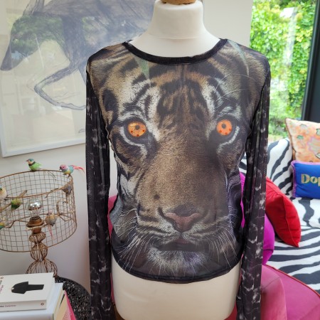 Tiger Eyes Mesh Top Size 10 - Wholesale boho from Trash Chic, United Kingdom