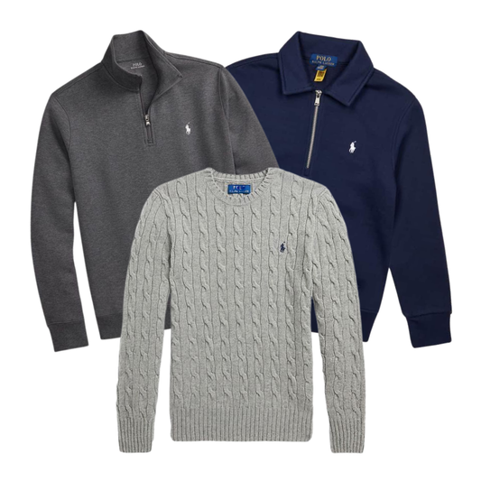 MARCH DROP 25x Pièces Ralph Lauren Sweatshirt 1/4 Zippé & Torsadé Premium - Wholesale casual from United Vintage, United States