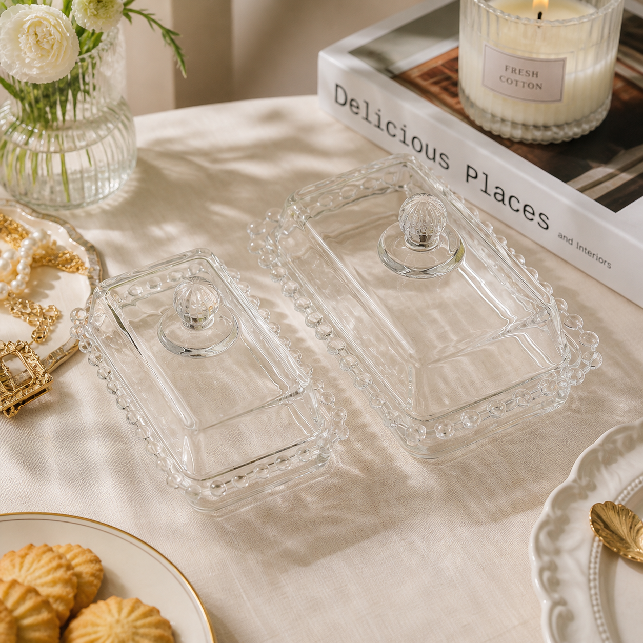 Classic Clear Glass Butter Keeper - Wholesale boho from Vagabond Vintage, United States