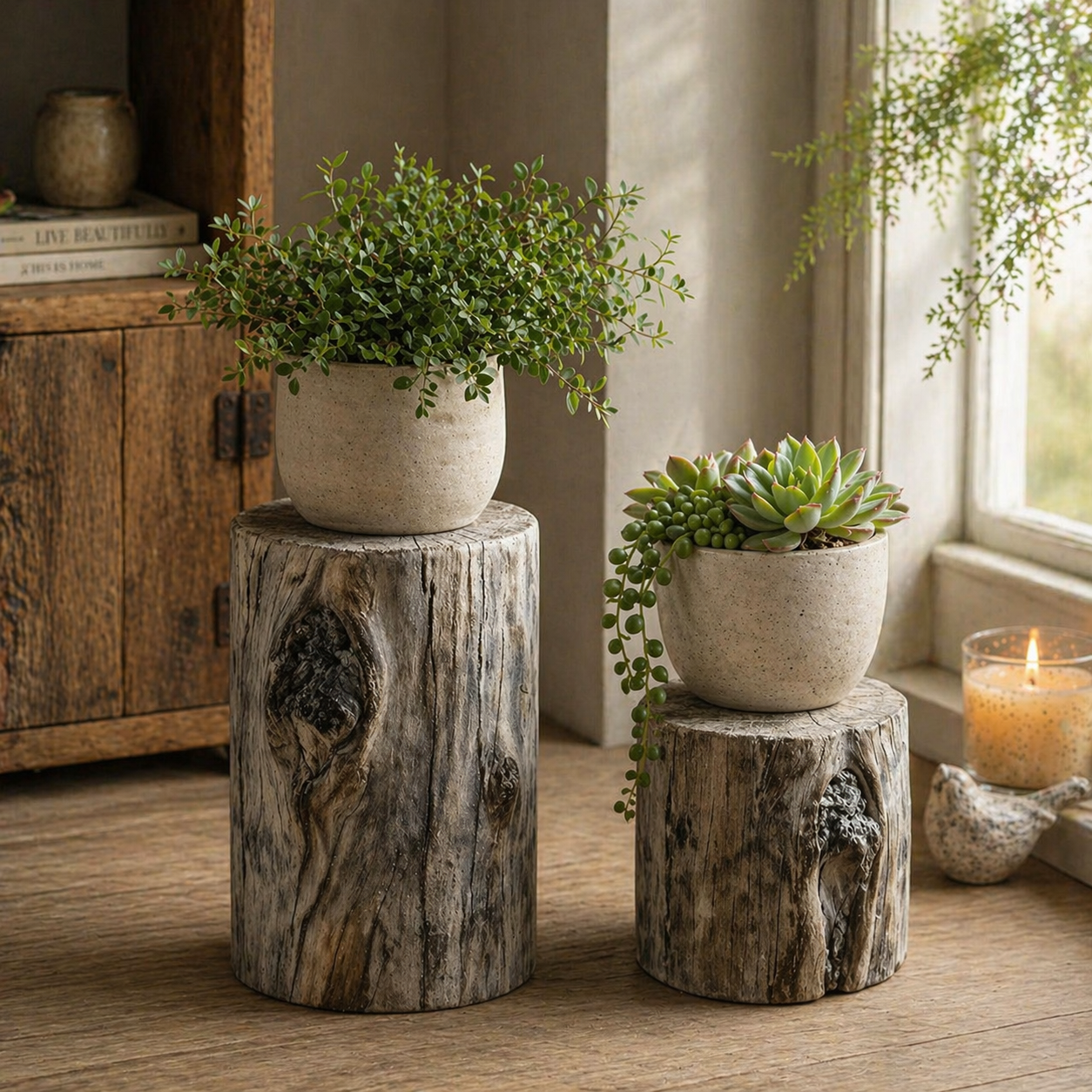 Distressed Cement Log Display Riser - Wholesale boho from Vagabond Vintage, United States