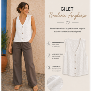 Gilet Broderie Anglaise – Mini Collection Été ☀️ - Wholesale accessories from Vestali, France