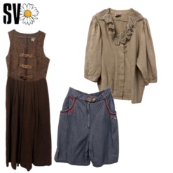 10 bavarian-style garments bundle of 5.5kg - Wholesale boho from Vintage Clothing Wholesale, 