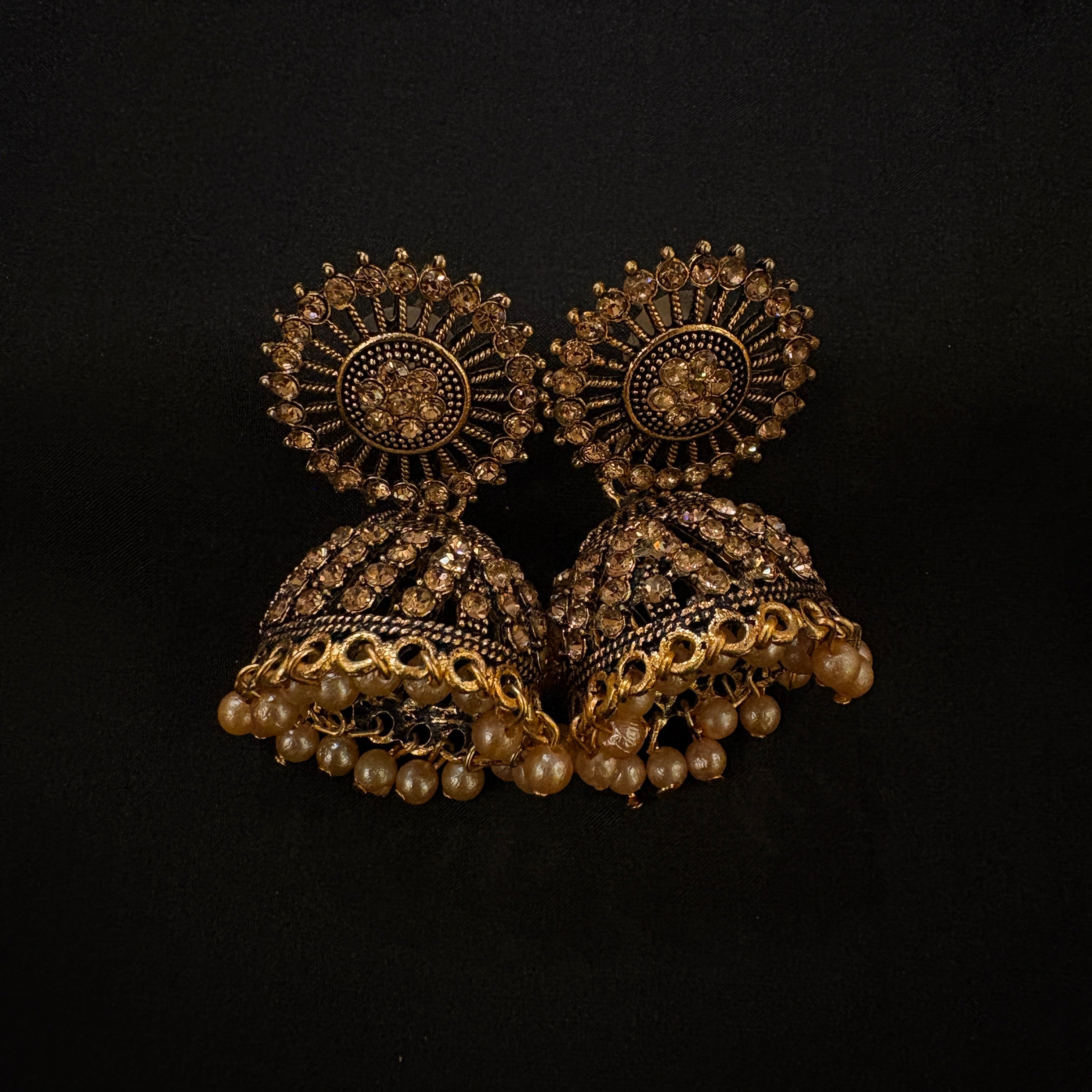 Gold Jhumka Earrings- many Styles - Wholesale accessories from Vintage India NYC, United States