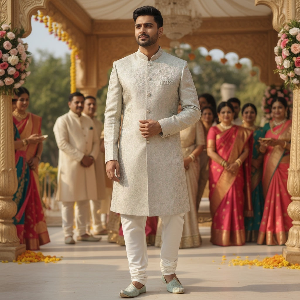 Mint Pink Sherwani - Wholesale accessories from Vintage India NYC, United States