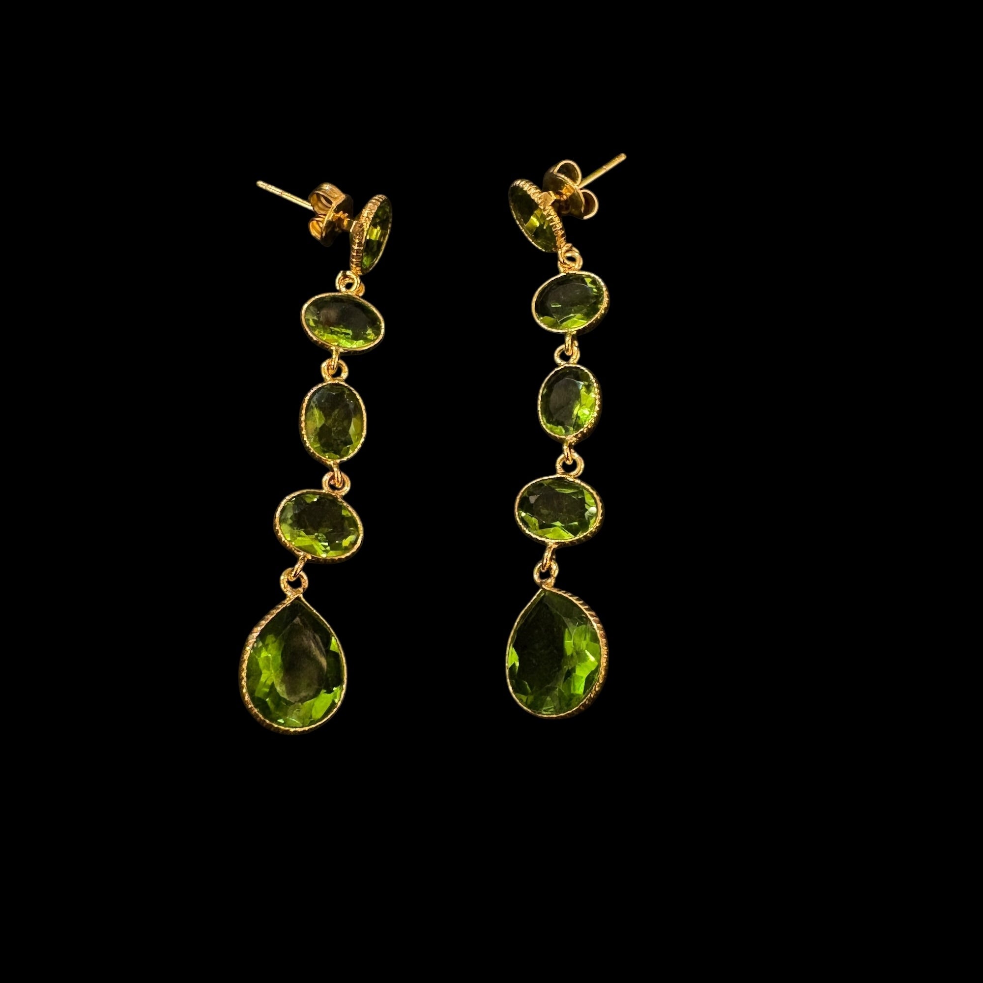 MK Semi Precious Dangling Stones Earrings-Colors - Wholesale accessories from Vintage India NYC, United States