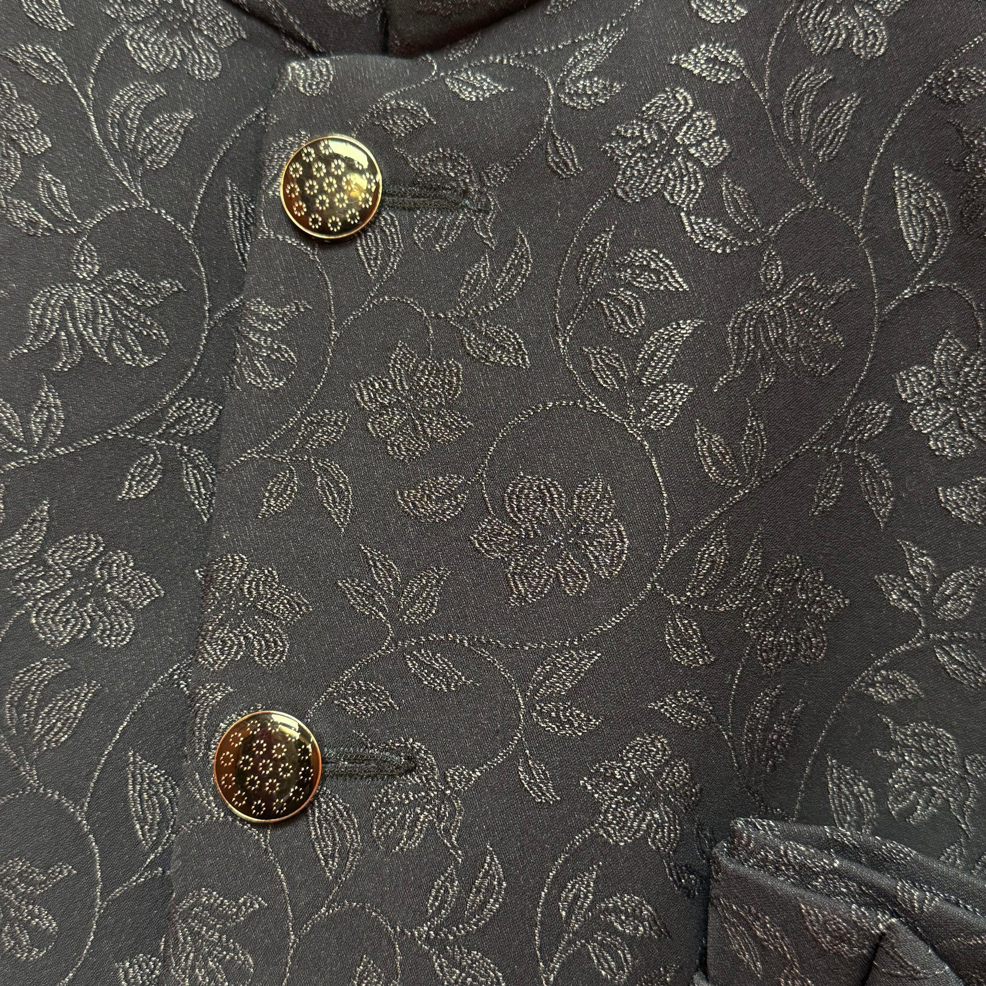 Slate Jacquard Jodhpuri Jacket - Wholesale accessories from Vintage India NYC, United States