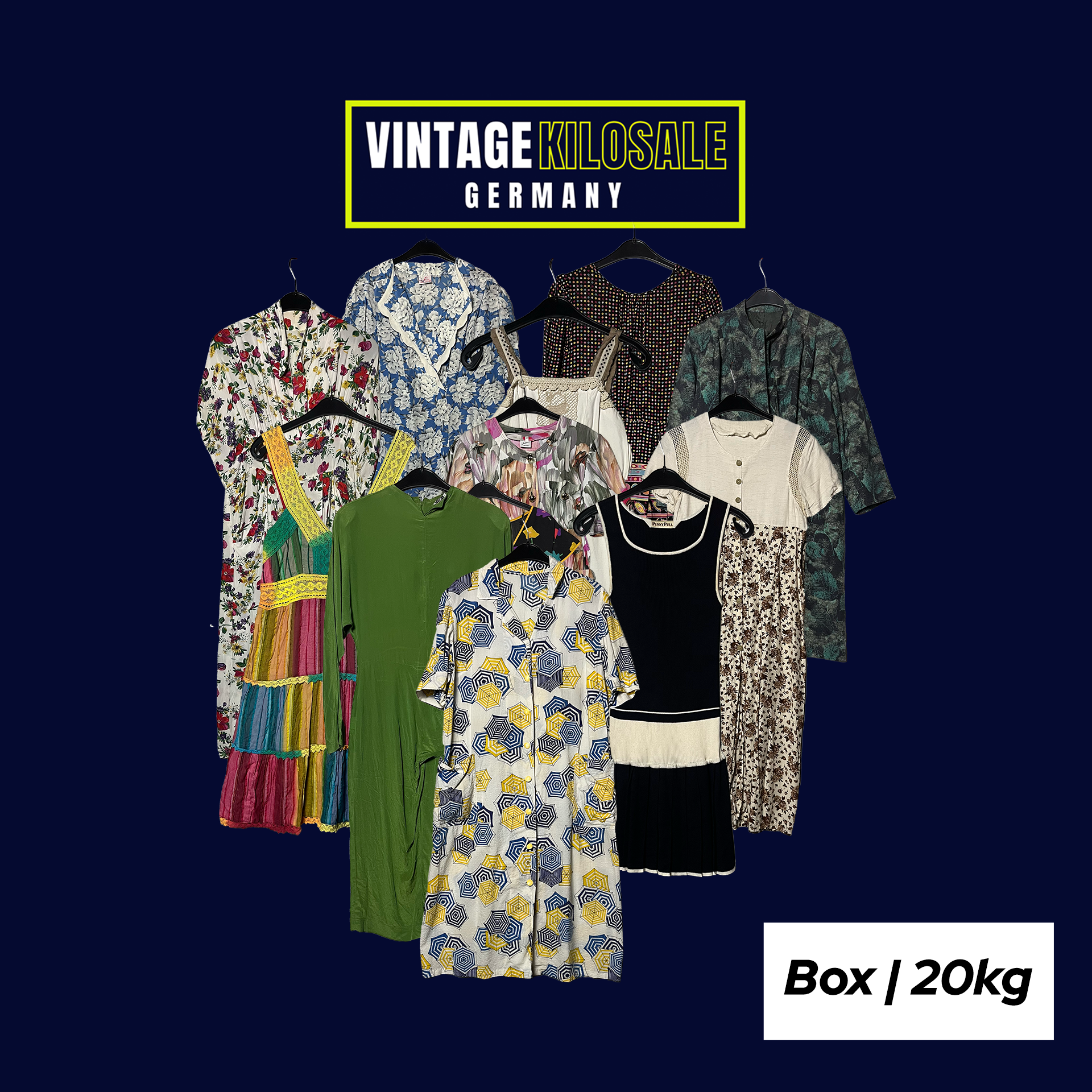 Ready-Made Feminine Vintage Dress Mix | 20kg - Wholesale eco-friendly from Vintage Kilosale Germany, Germany