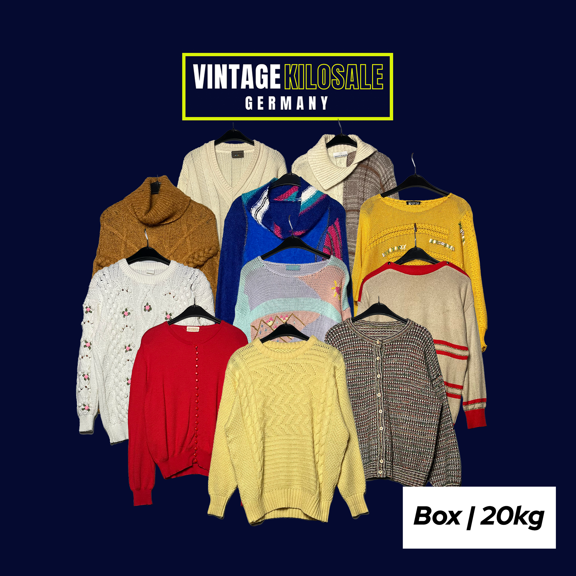 Ready-Made Feminine Vintage Knit Cardigan / Sweater Mix | 20kg - Wholesale eco-friendly from Vintage Kilosale Germany, Germany