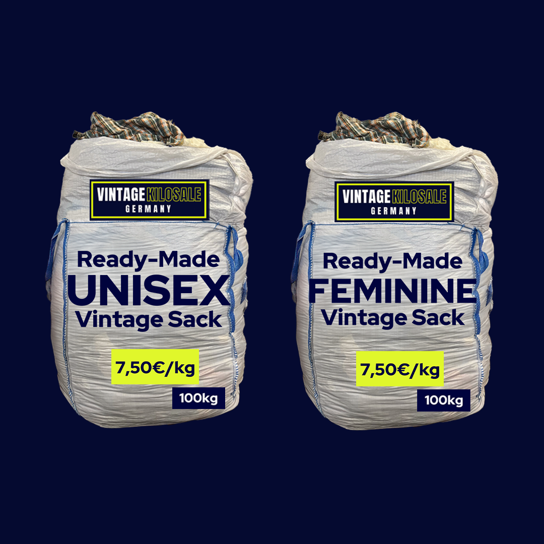 Ready-Made UNISEX + FEMININE Vintage Set | 200kg - Wholesale eco-friendly from Vintage Kilosale Germany, Germany