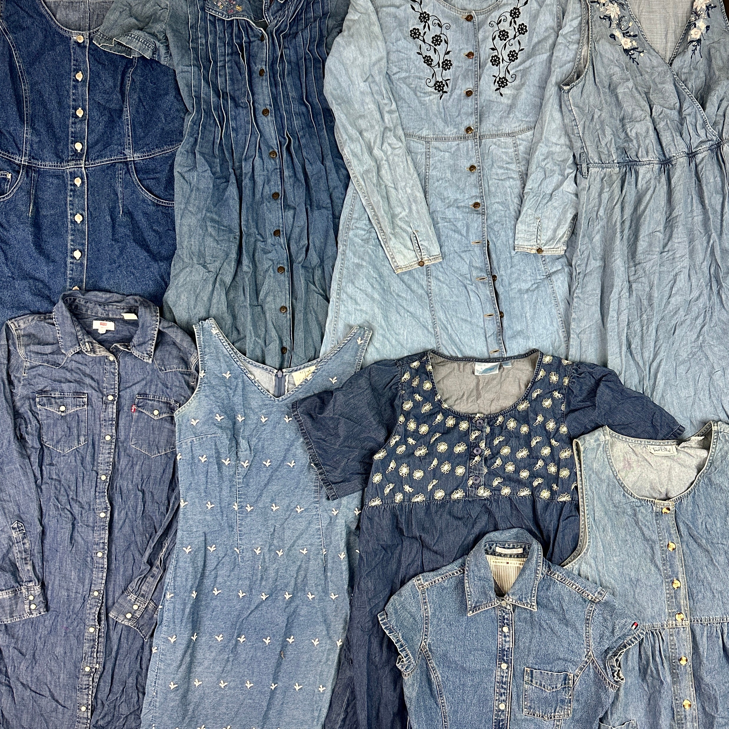 10 x VINTAGE DENIM DRESS GRADE A - Wholesale casual from Vintage Wholesale Store, United Kingdom
