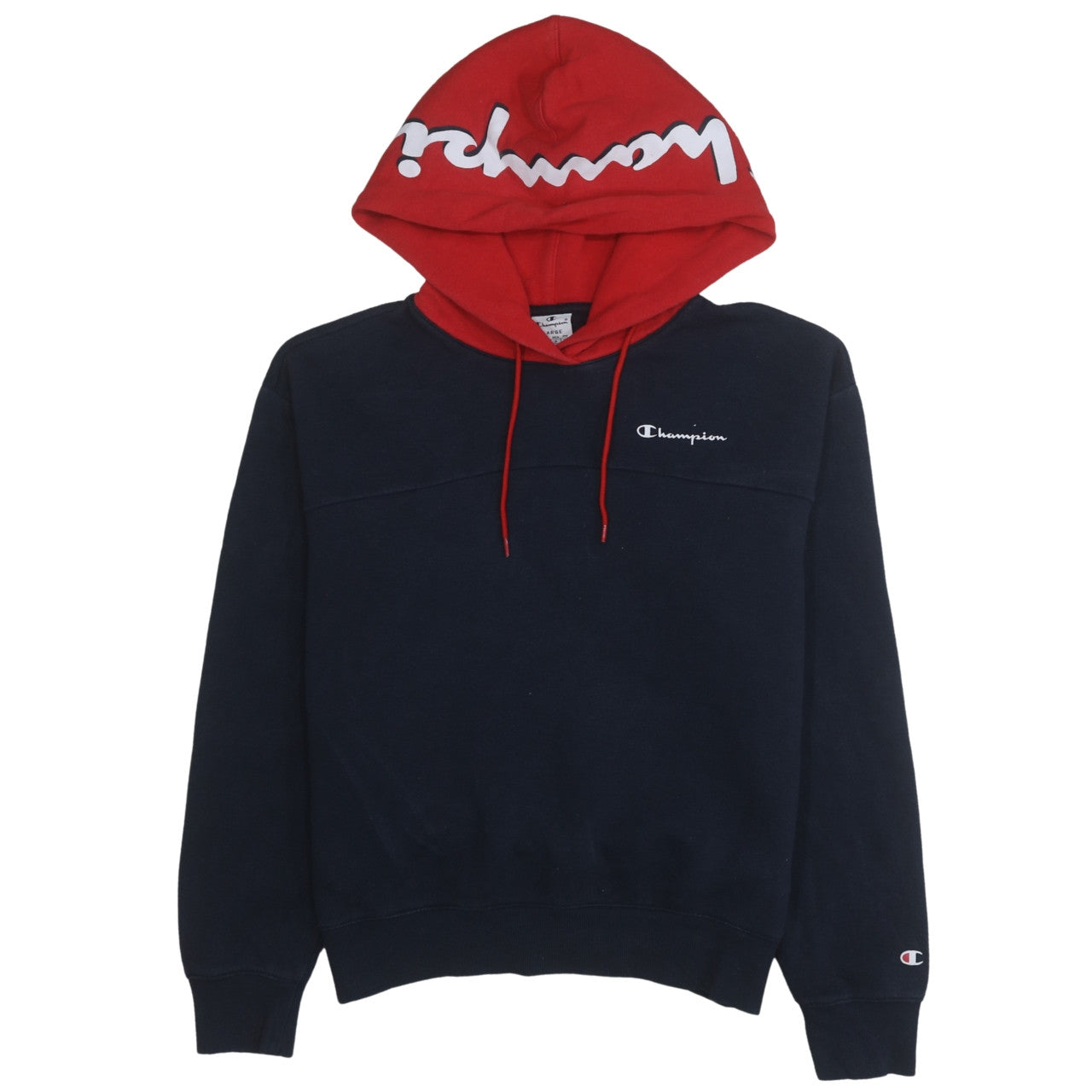 Champion 90's Lightweight Pullover Hoodie Large Navy Blue - Wholesale 90s from Vintage Wholesaler, United Kingdom