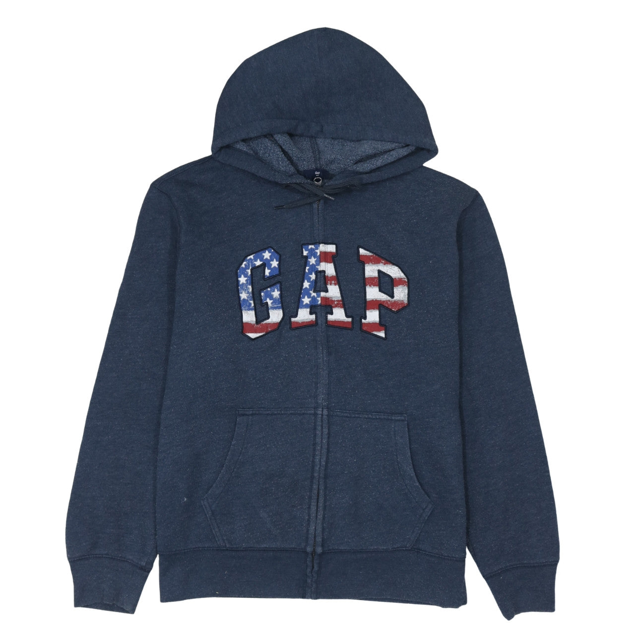 Gap 90's Spellout Full Zip Up Hoodie Large Navy Blue - Wholesale 90s from Vintage Wholesaler, United Kingdom